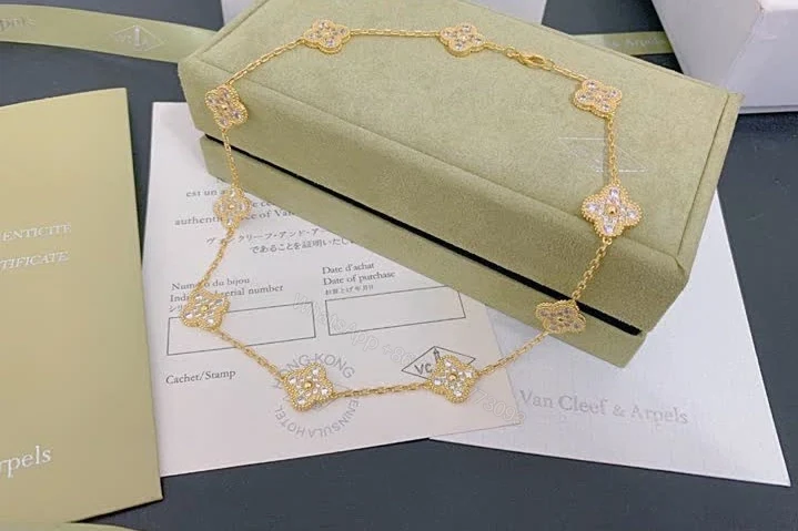 View 2 of Van Cleef & Arpels Vintage Alhambra 6 Motif Diamond Bracelet TJ618