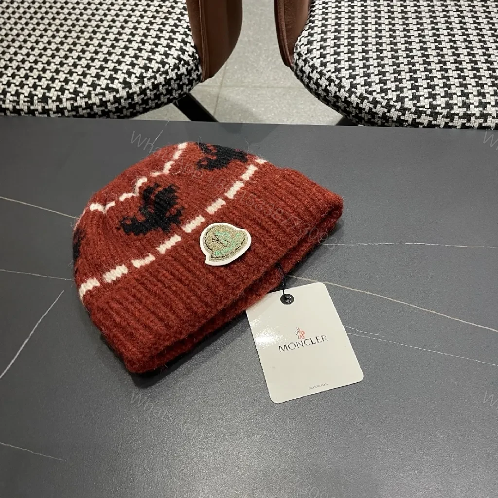 View 8 of Cozy Knit Beanie with Crest – Warm Patterned Style Beanie