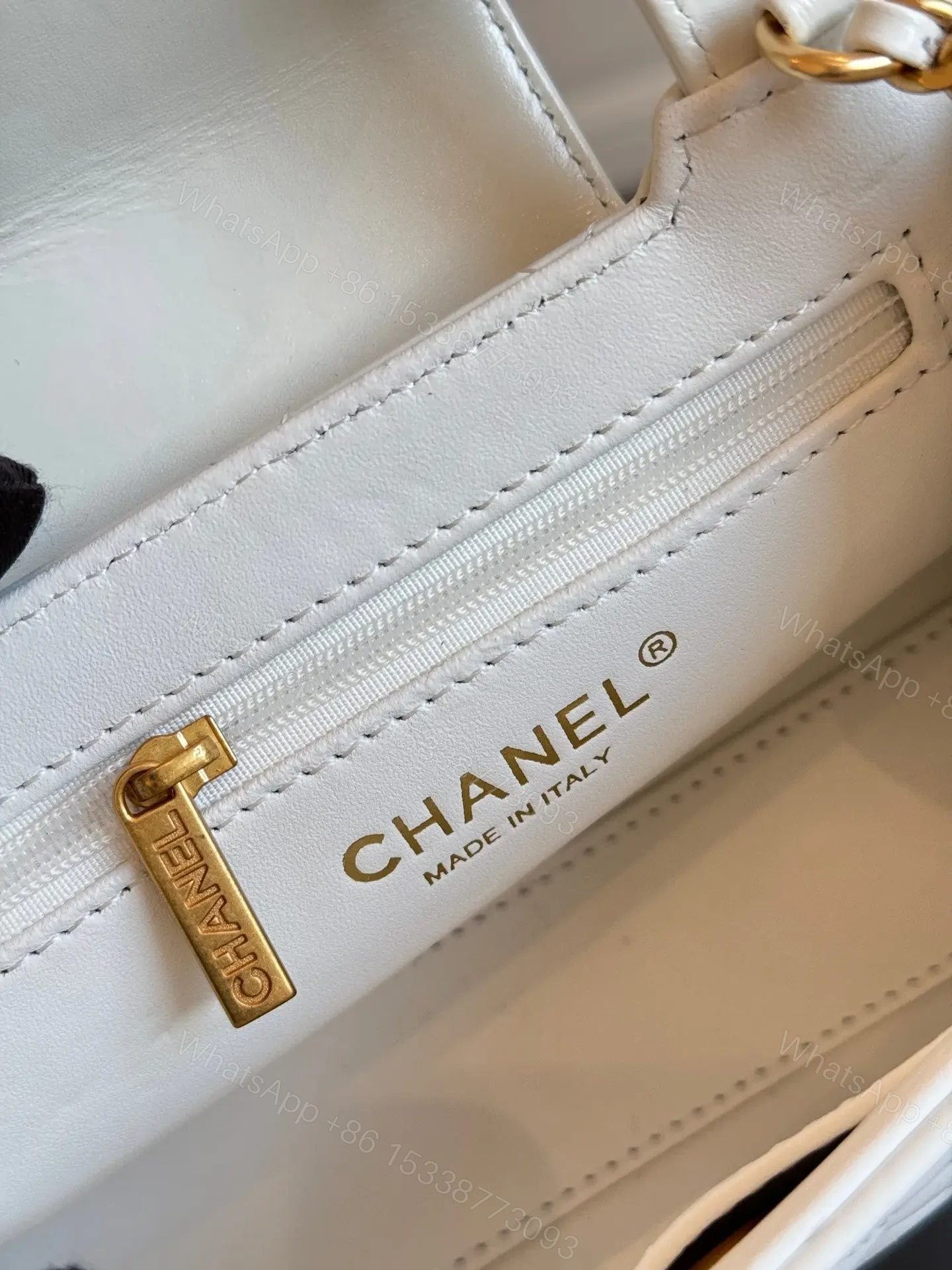 View 4 of CHANEL KELLY BAG 19 IN WHITE CALFSKIN GOLD HARDWARE