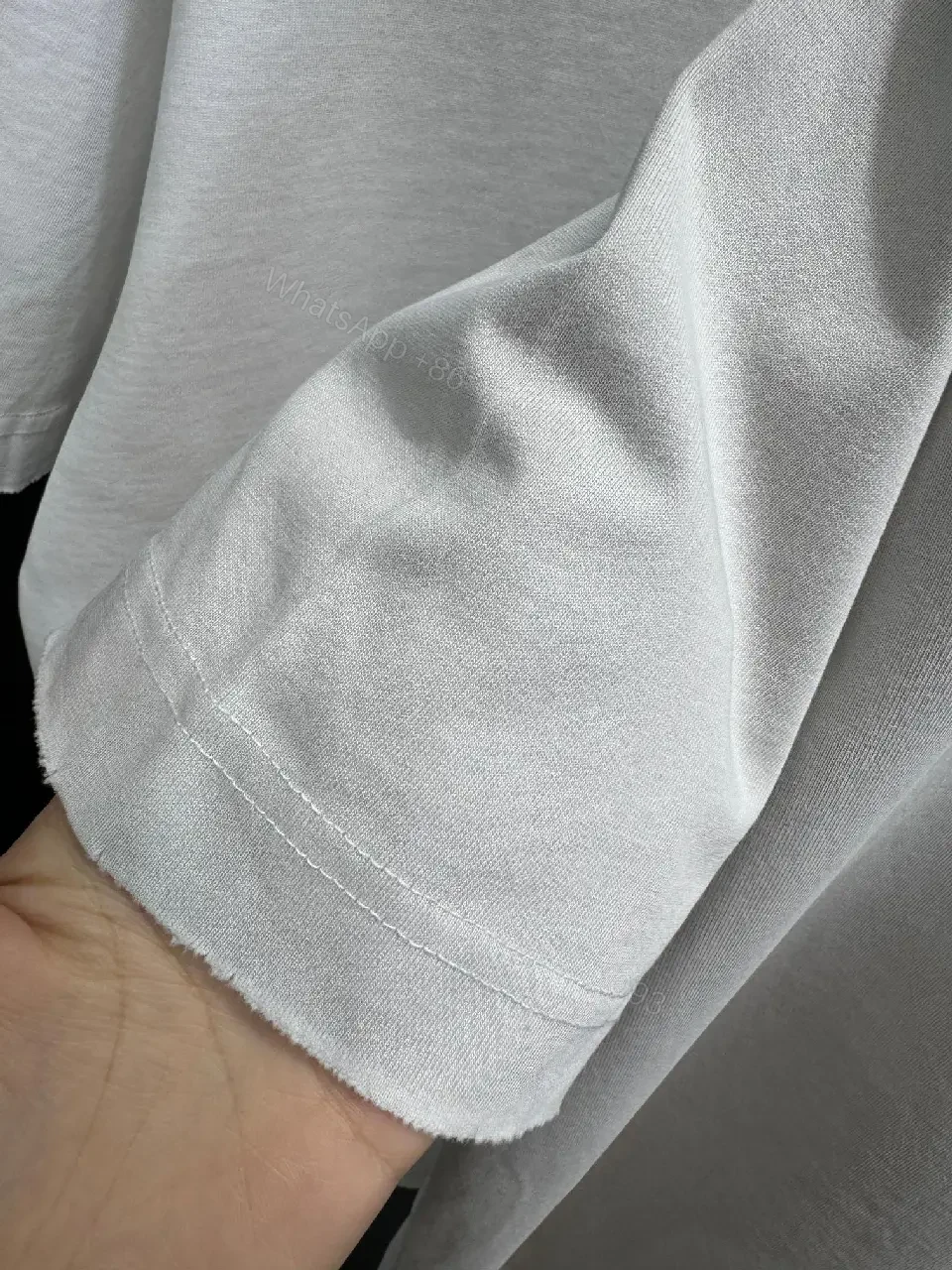 View 2 of Minimalist Logo Tee: Elevated Everyday Comfort, Off-White, Cotton Blend, Relaxed Fit, Short Sleeve Tee