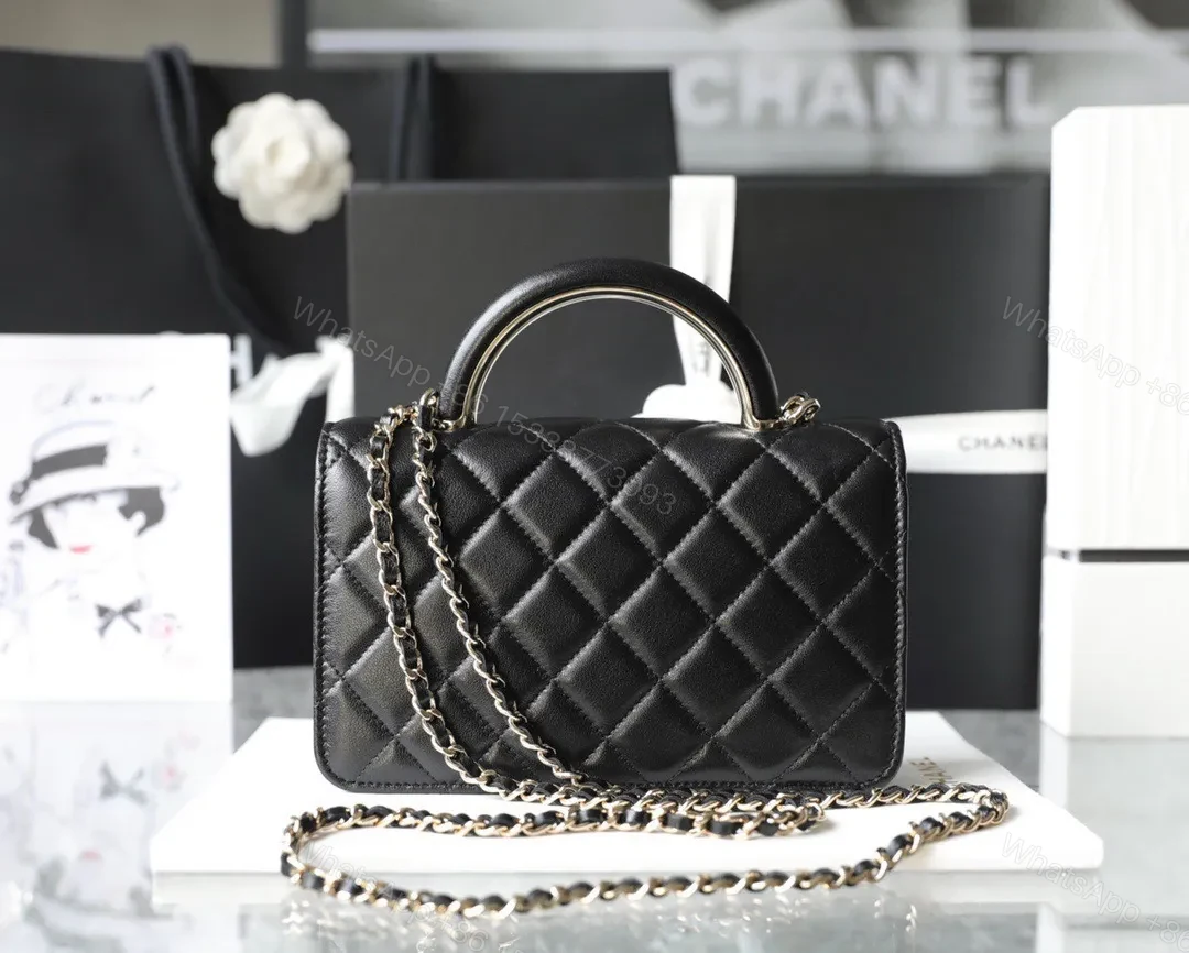 View 3 of Chanel Woc Handbags Lock Silver Mix Handle Leather 19x12cm