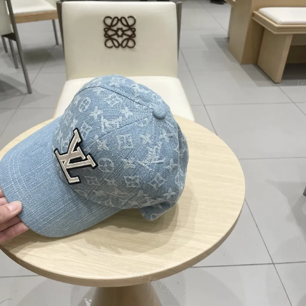 View 8 of Denim-Luxe Monogram Cap: Subtle Luxury Cap