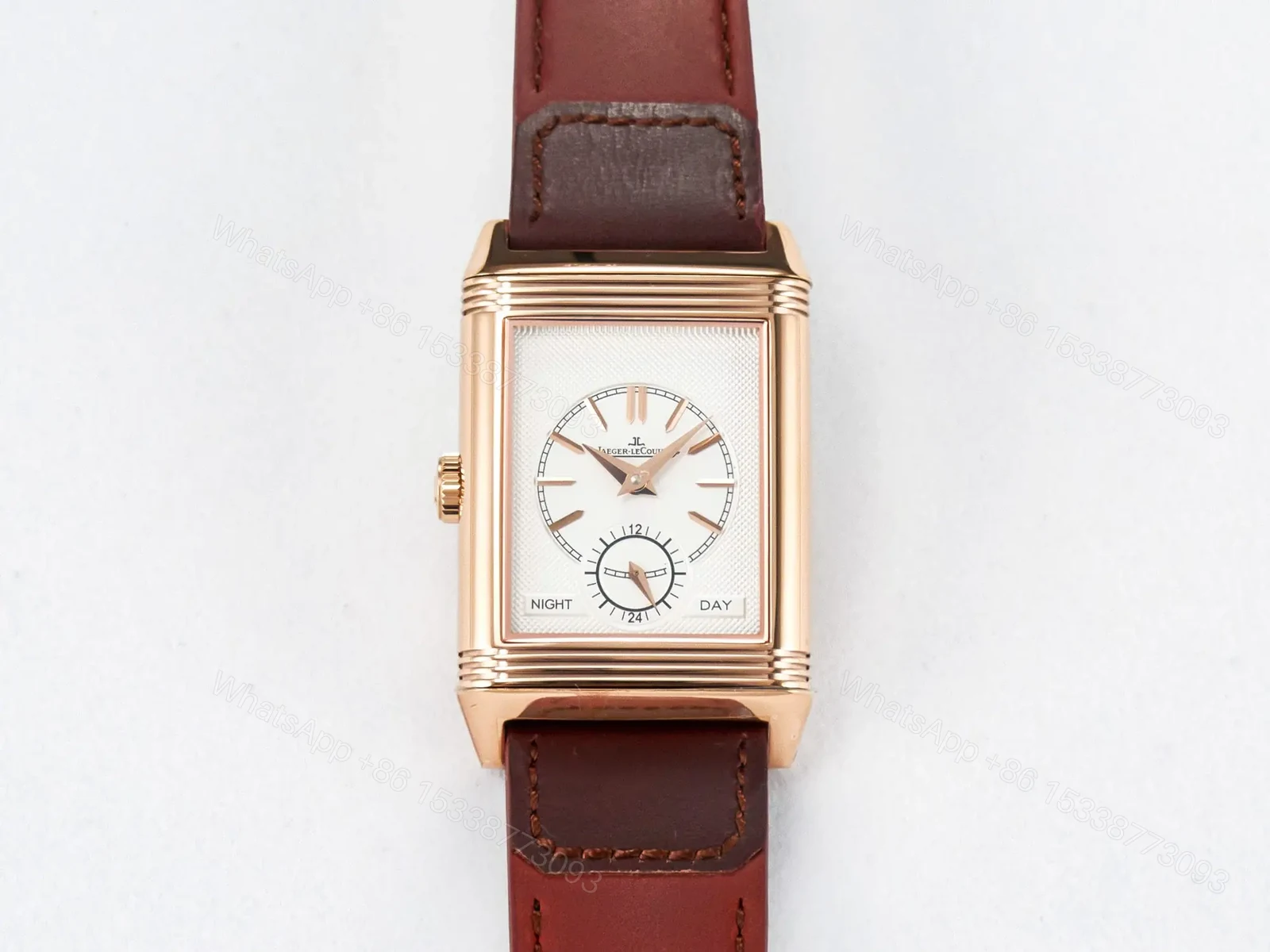 View 17 of Reverso Tribute Duoface Small Seconds RG MGF Best Edition Black Dial on Red Leather Strap A854A