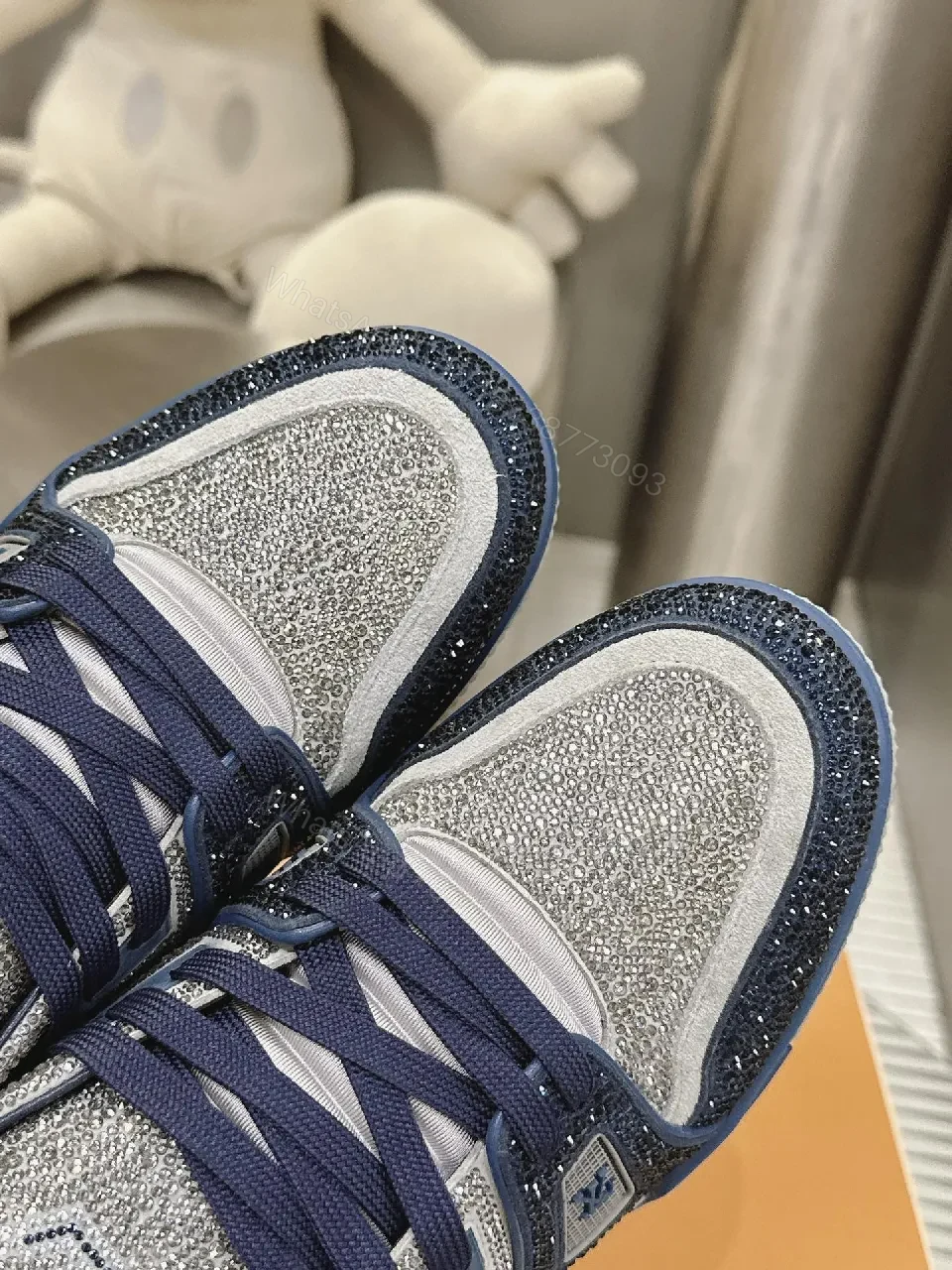 View 8 of Glittery Navy High-Tops: Lux Streetwear Sneaker