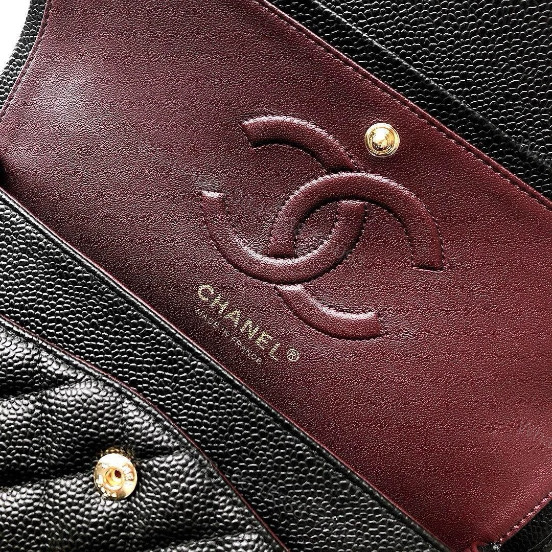 View 7 of Chanel Classic Flap 25.5 Black Gold Hardware 187 factory