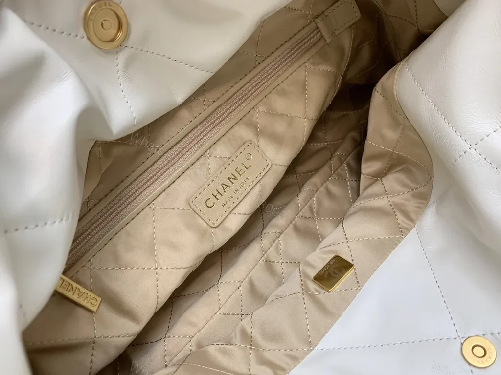 View 7 of Gold-Chain Quilted Chanel-Inspired Shoulder Bag