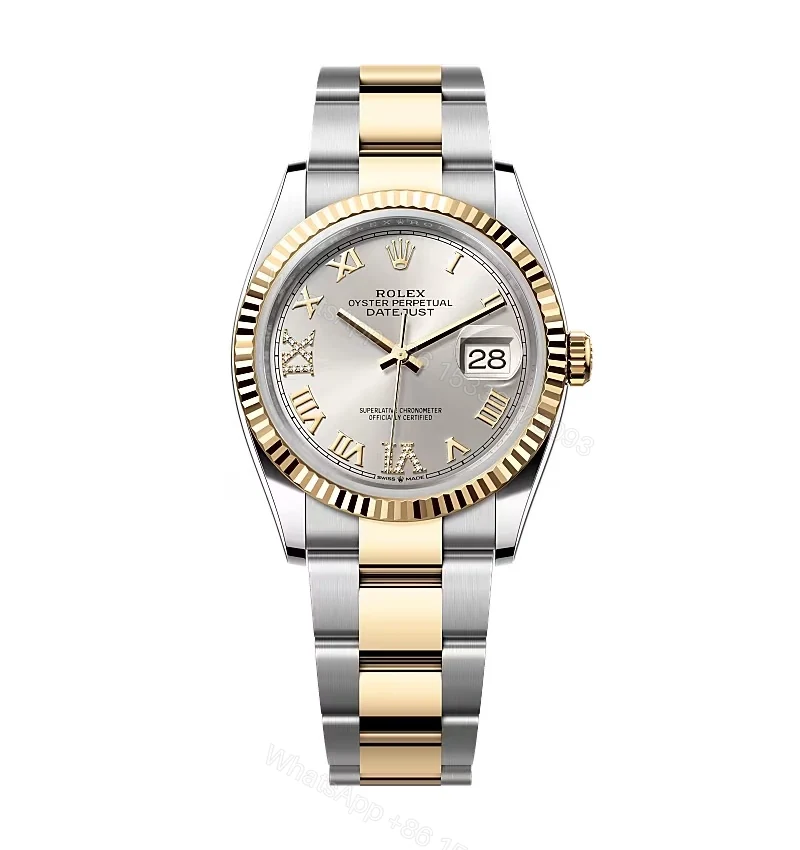 Rolex Datejust Silver Roman Diamond Dial 126233-0032 36 mm — view 1