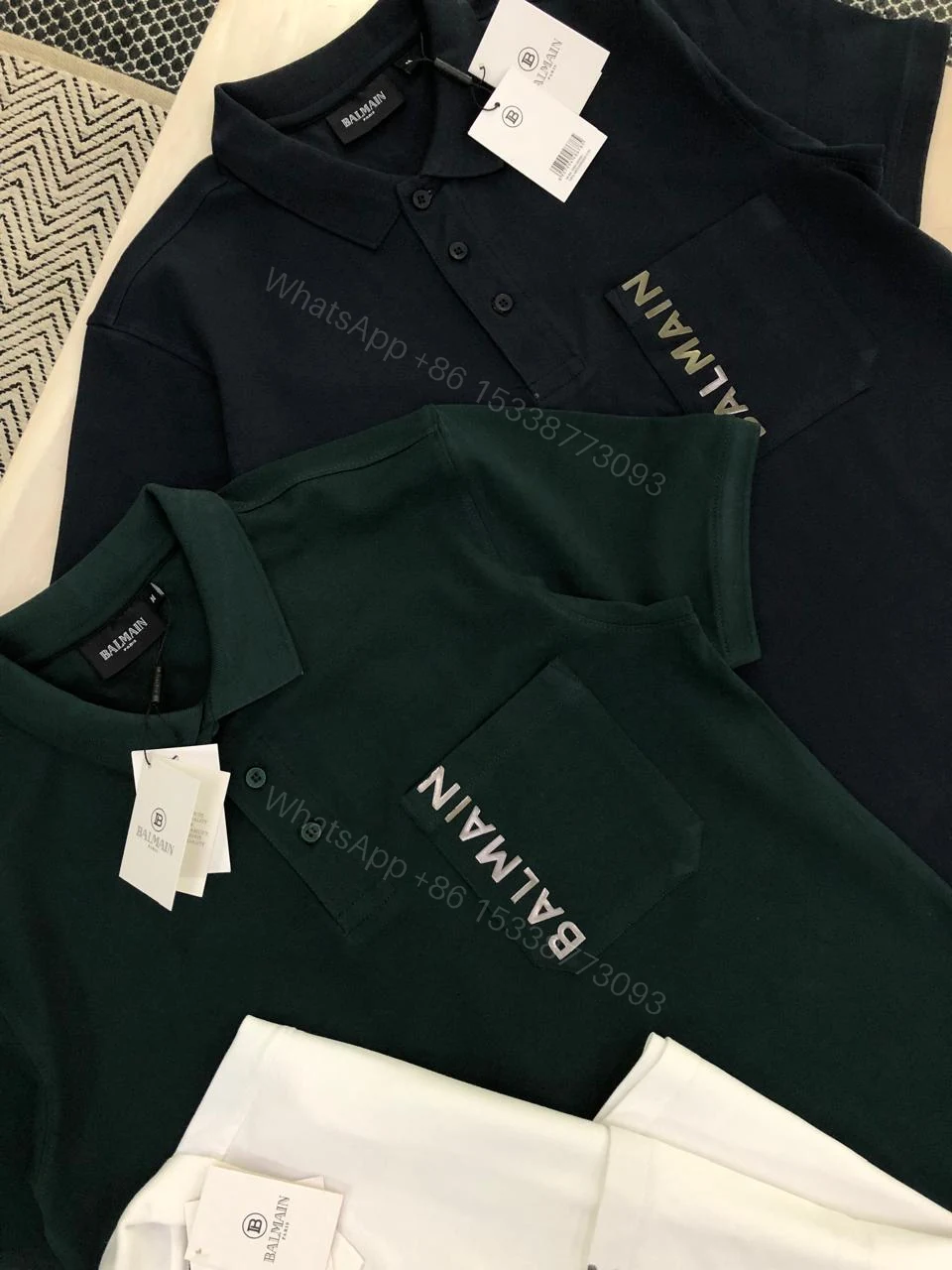 View 7 of BUY FIRST COPY BALMAIN IMPORTED COTTON POLO T-SHIRTS