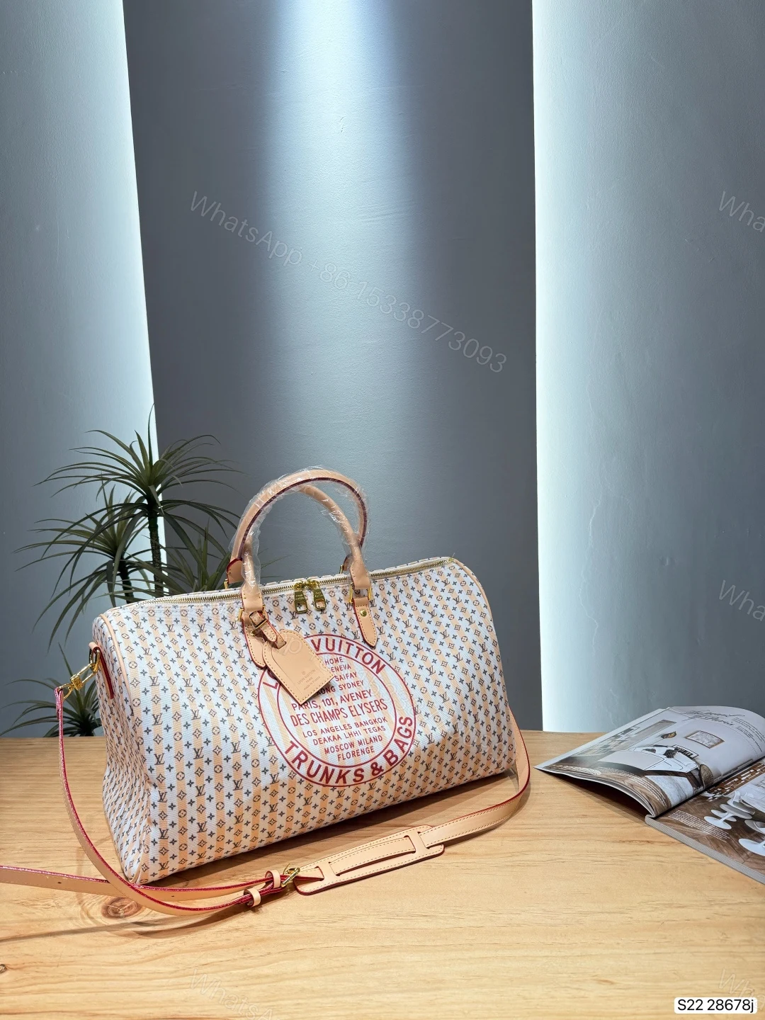 View 4 of Louis Vuitton LV Keepall Bandoulière 45 Rose