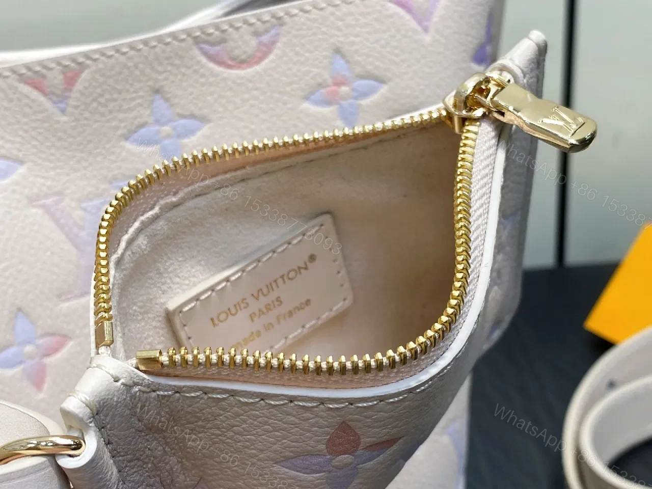 View 6 of Pastel Monogram Bucket Bag: Lux Everyday Elegance