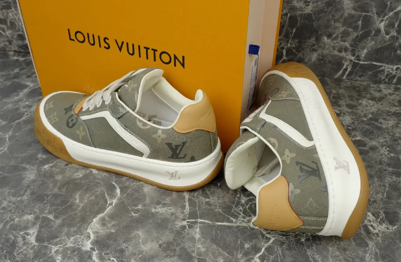 View 8 of Yellow Canvas Streetwear LV Monogram Sneakers