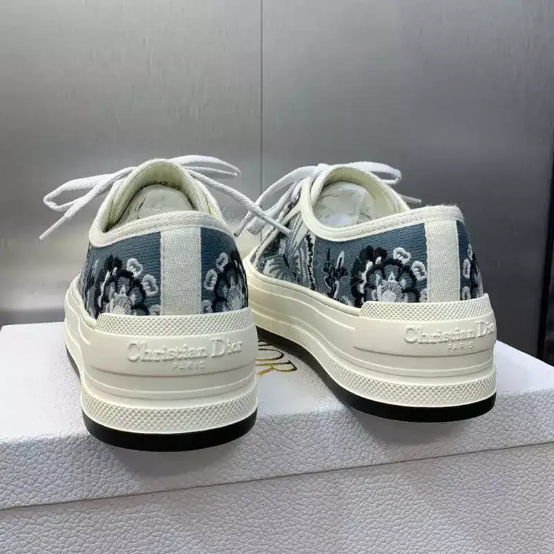 View 4 of WALK’N’DIOR PLATFORM SNEAKERS UNISEX BUTTERFLY BANDANA EMBROIDERED BLUE – CD146