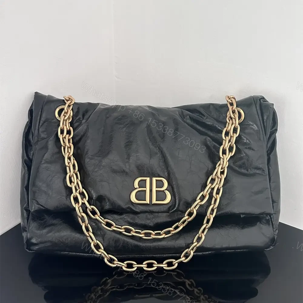 高仿Balenciaga*Monaco系列新款單肩包黑金L — view 1