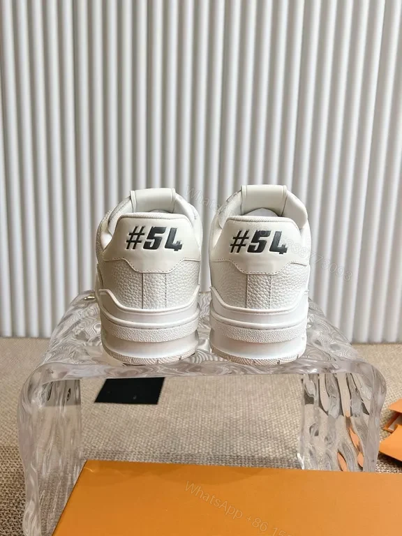 View 8 of Sleek Monogram-Accent White Sneakers: Luxury Comfort Sneakers