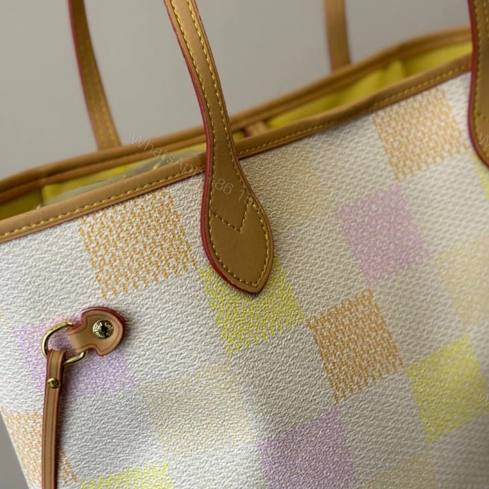 View 4 of Louis Vuitton Neverfull MM Damier Canvas Peach 31Cm N40668