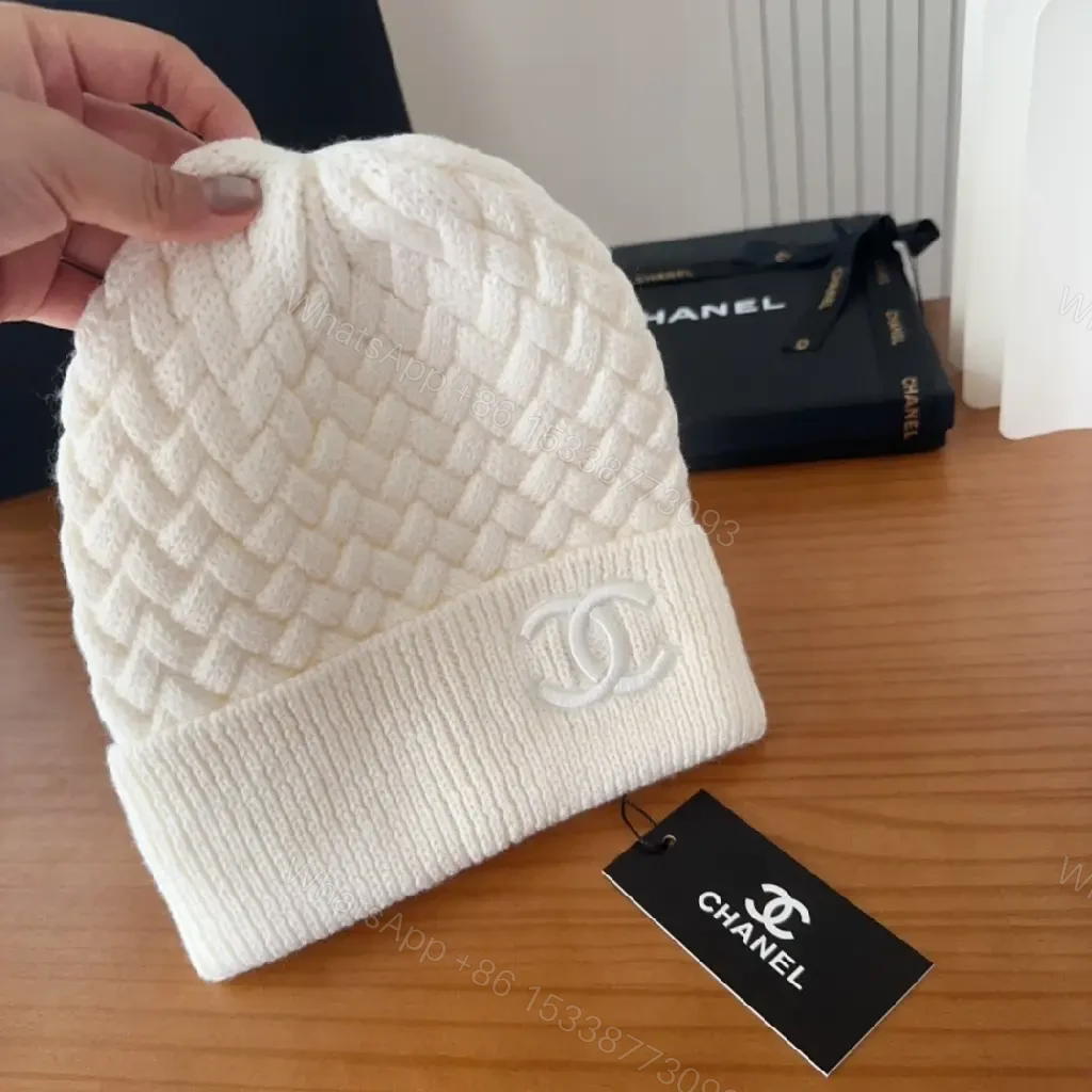 View 8 of Color-Blocked Knit Beanie with Embossed Logo, Premium Warmth, Beanie