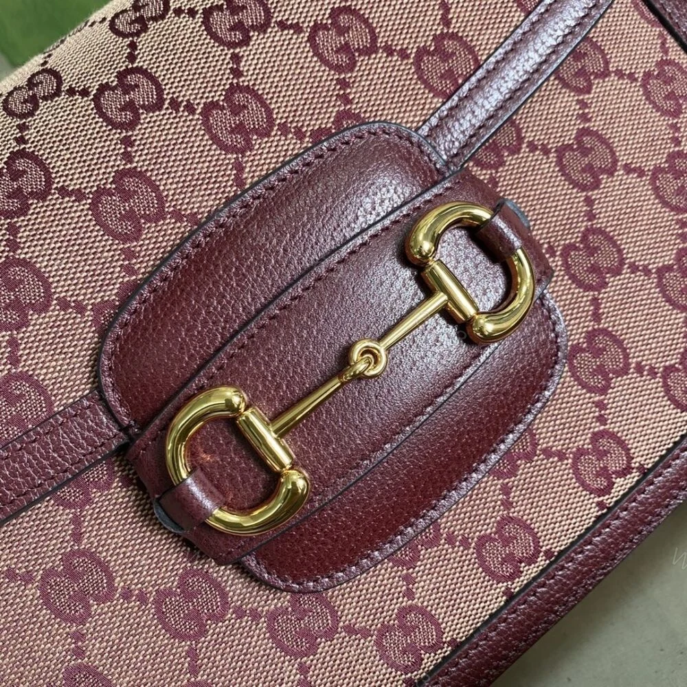 View 2 of Gucci Horsebit 1955 Original GG Burgundy 25Cm