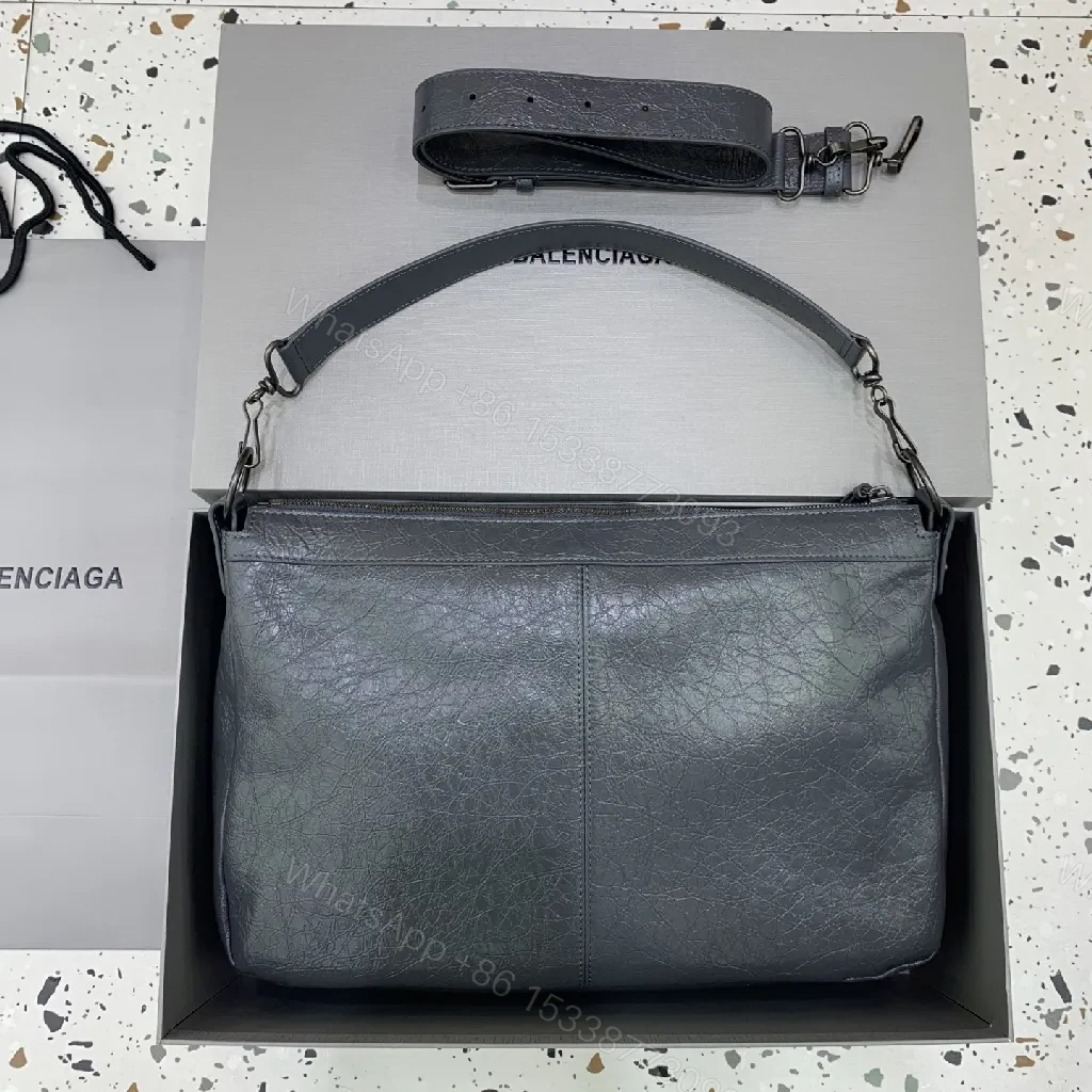 View 3 of Textured Leather Everyday Crossbody with Subtle Hardware Detailing