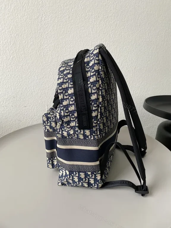 View 7 of Compact Dior Monogram Backpack with Bold Stripes