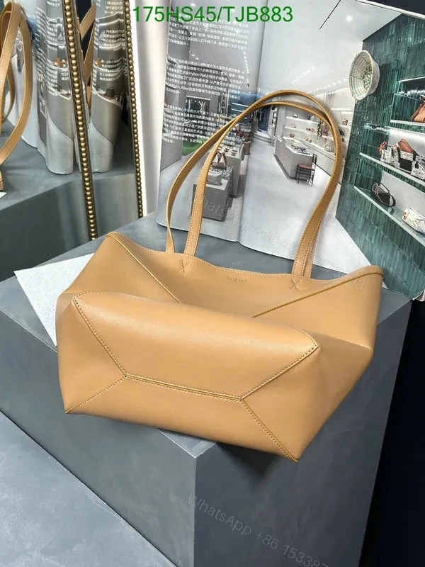 View 51 of Loewe Puzzle Fold Tote in Chocolate/Burgundy Shiny Calfskin DD9633
