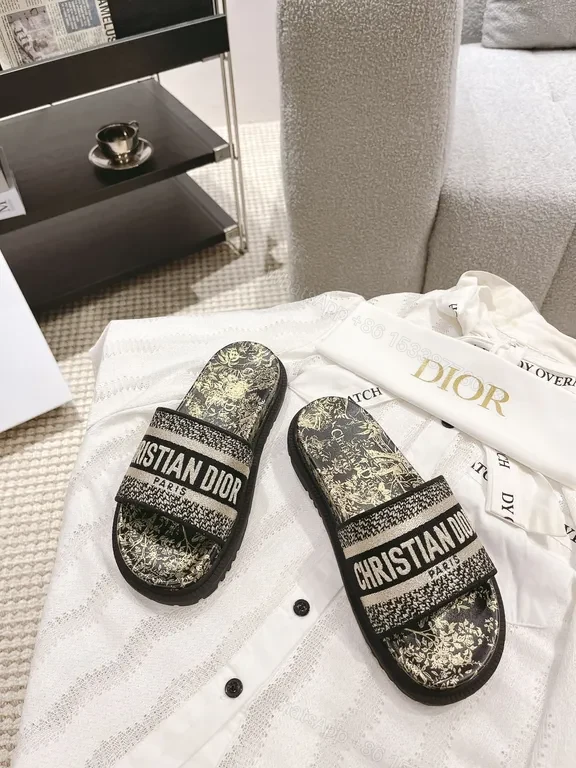 View 4 of Chic Dior-Inspired Slides: Luxe, Comfortable, Branded Footwear