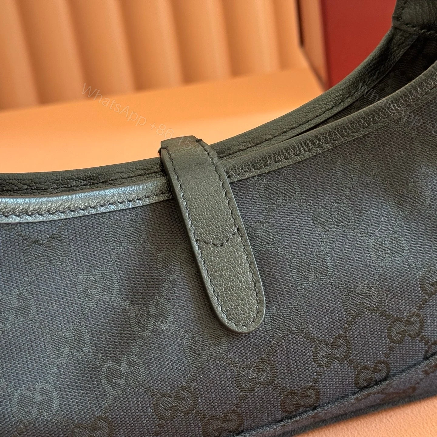 View 5 of GUCCI 26S JACKIE SLIM SHOULDER BAG 27 IN BLACK CANVAS