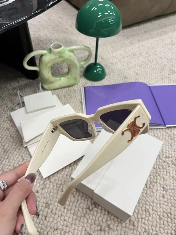 View 6 of Chic Off-White Acetate Sunglasses â€“ Bold Oversized Square Style