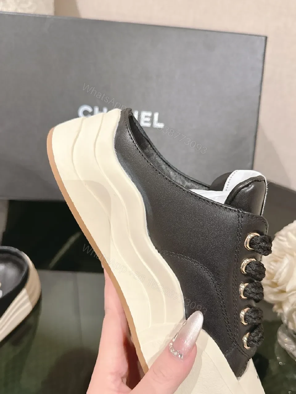 View 4 of Chic Leather Chunky-Sole Sneakers: Luxe Everyday Comfort