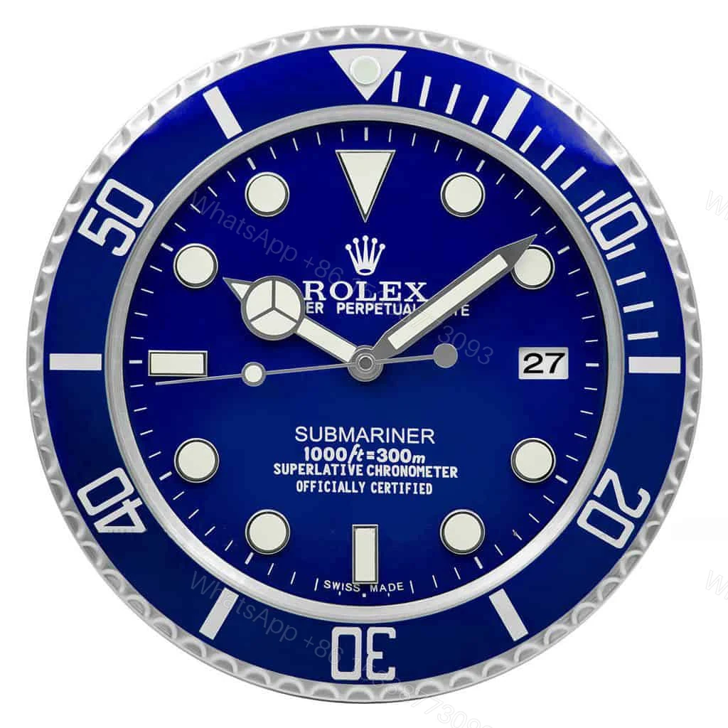 ROLEX WALL CLOCK – SUBMARINER VIVID BLUE DIAL — view 1