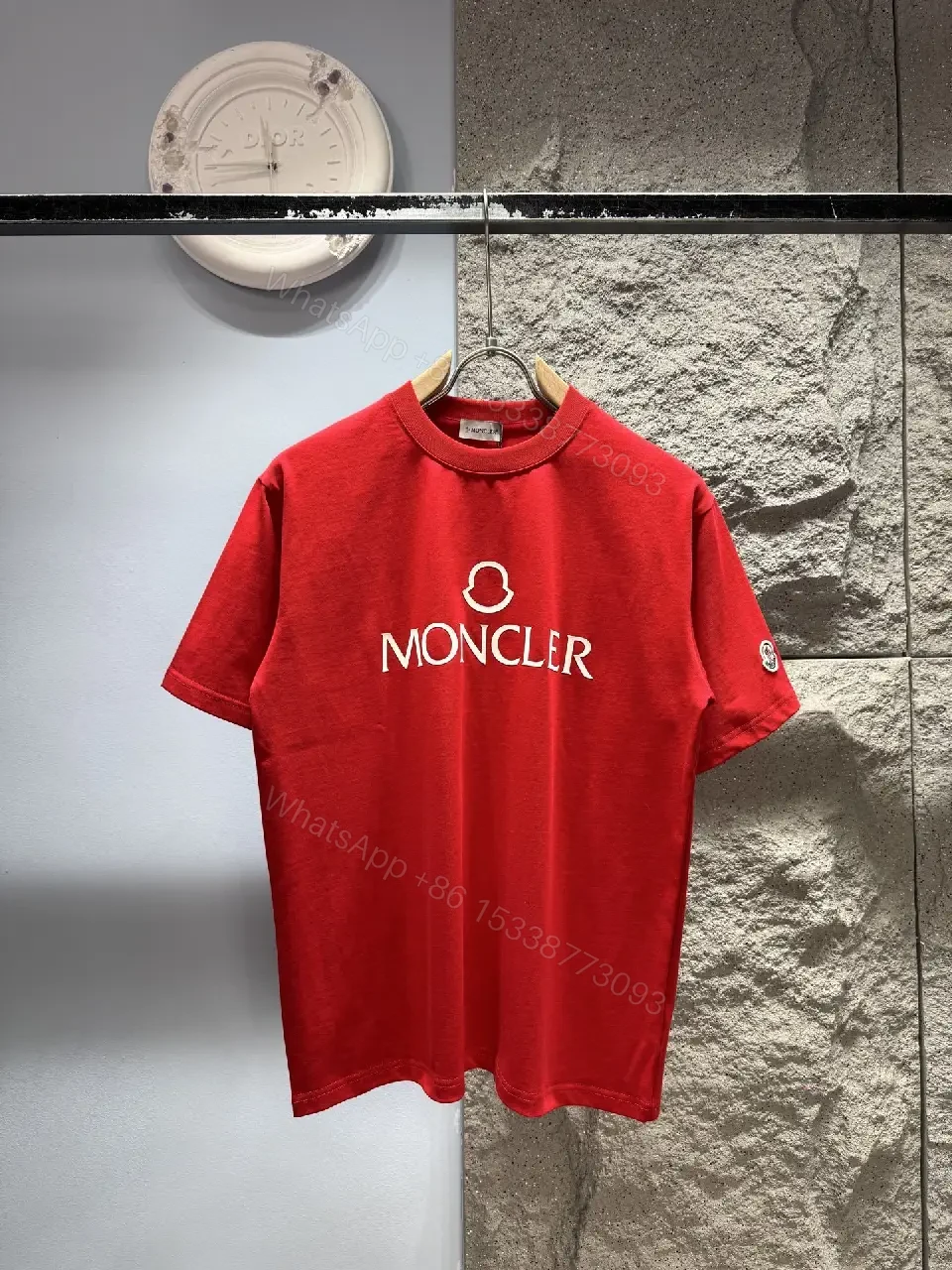 Red Cotton Tee: Bold Red Luxury Classic Crew Neck Tee — view 1