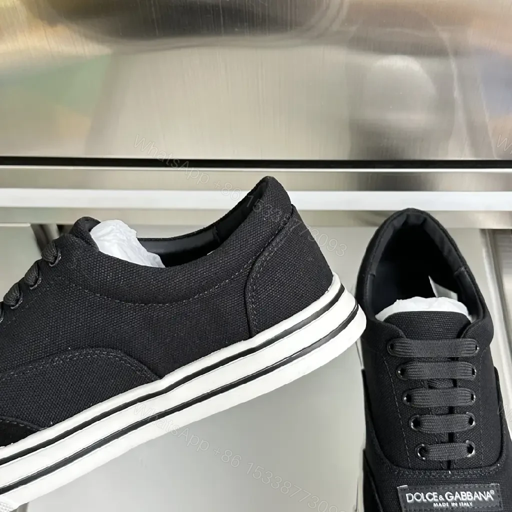 View 6 of Black Canvas Sneakers with White Sole, Dolce & Gabbana style, Casual Athletic Shoes
