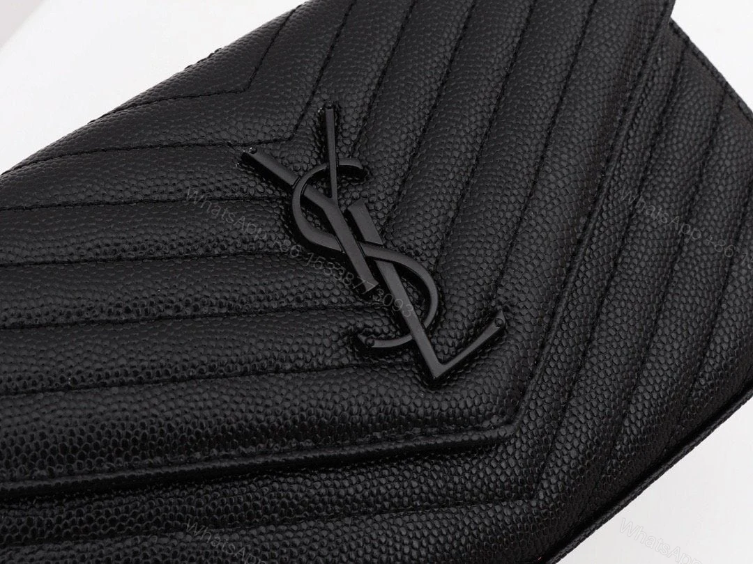 View 7 of CASSANDRE ENVELOPE CHAIN WALLET IN GRAIN DE POUDRE
