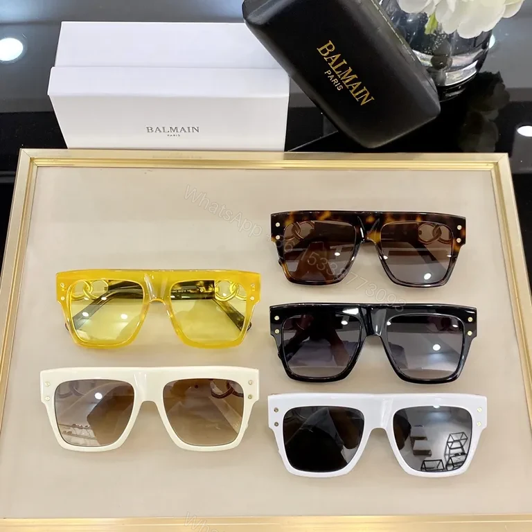View 2 of Bold Square Frames with Gold Chain Sunglasses