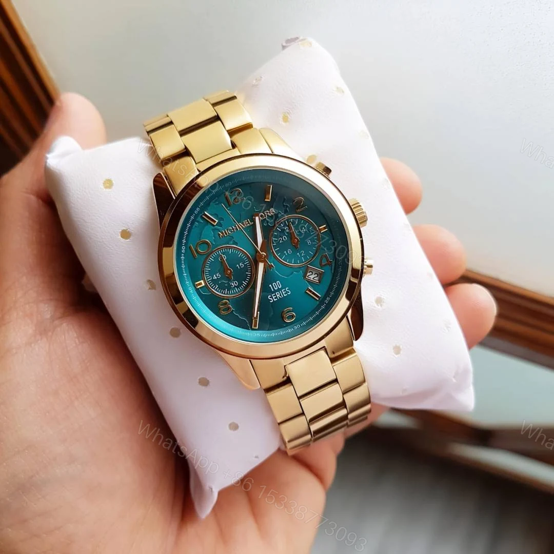 View 3 of First Copy Michael Kors Bradshaw Gold Blue Dial Men’s Analog Watch