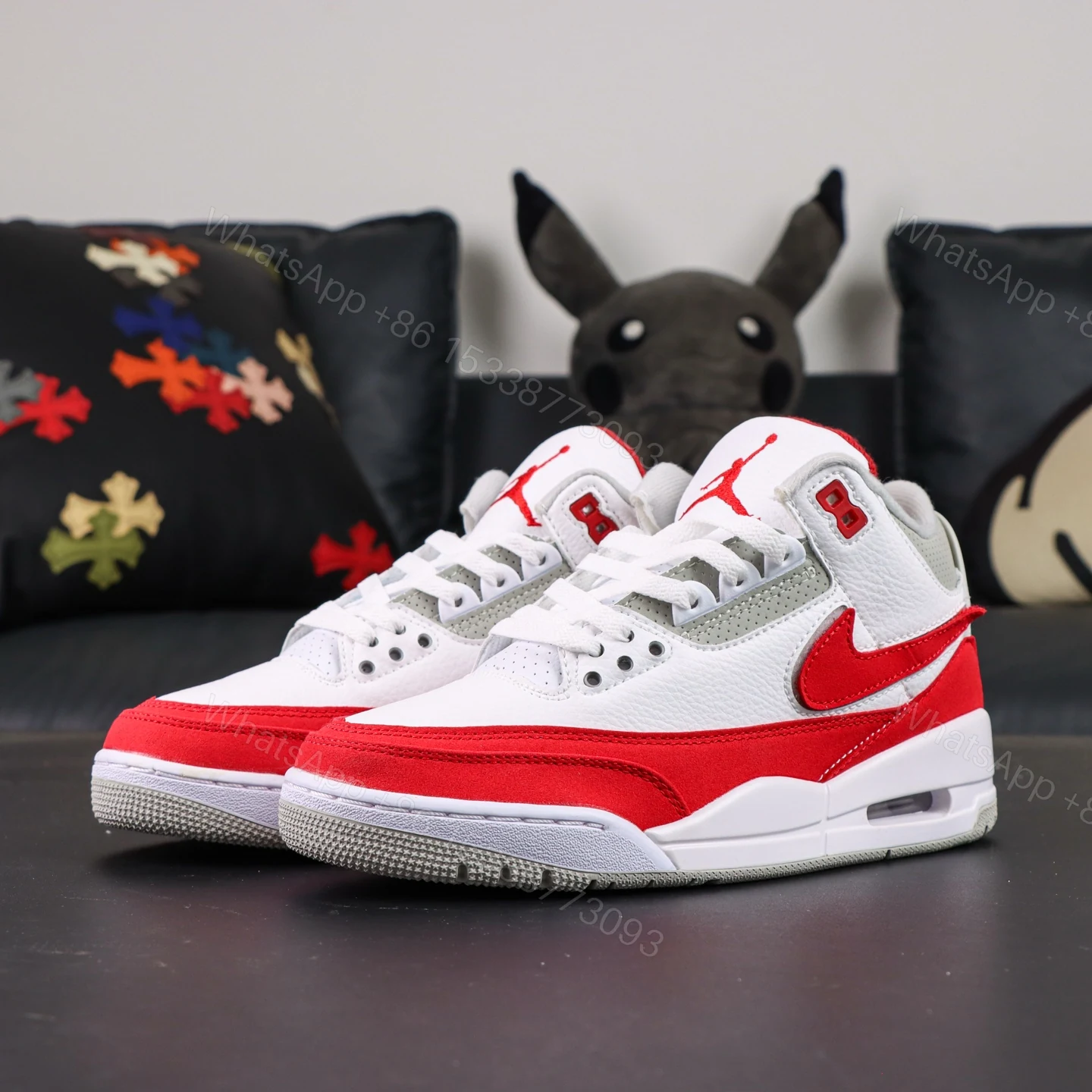 View 9 of Jordan 3 Retro Tinker White University Red