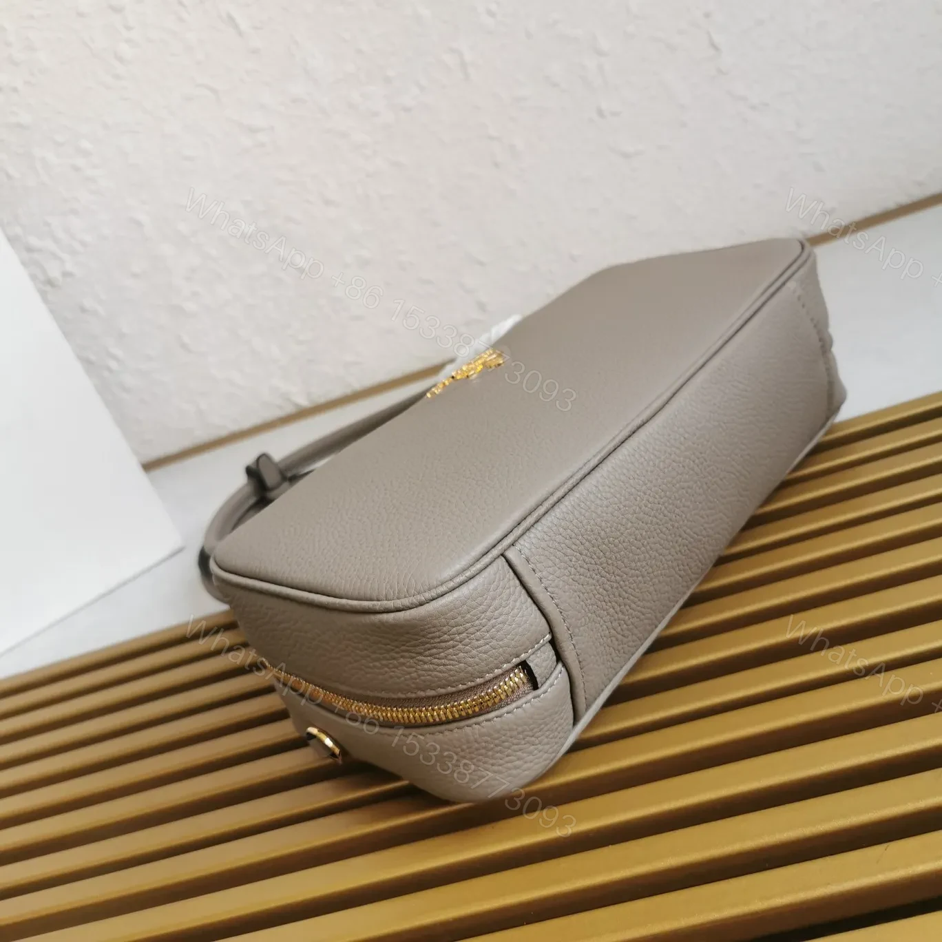 View 3 of Prada Medium Leather Top-Handle Bag