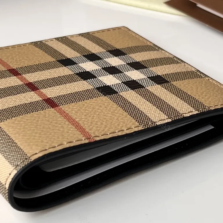 View 6 of Burberry Check Wallet: Premium Coated Canvas, Slim Bi-Fold