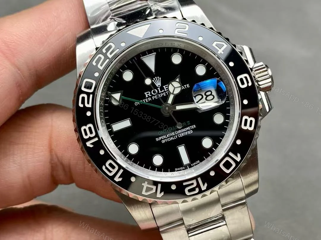 View 3 of Replica Super Clone Rolex GMT Master 2 Silver Black