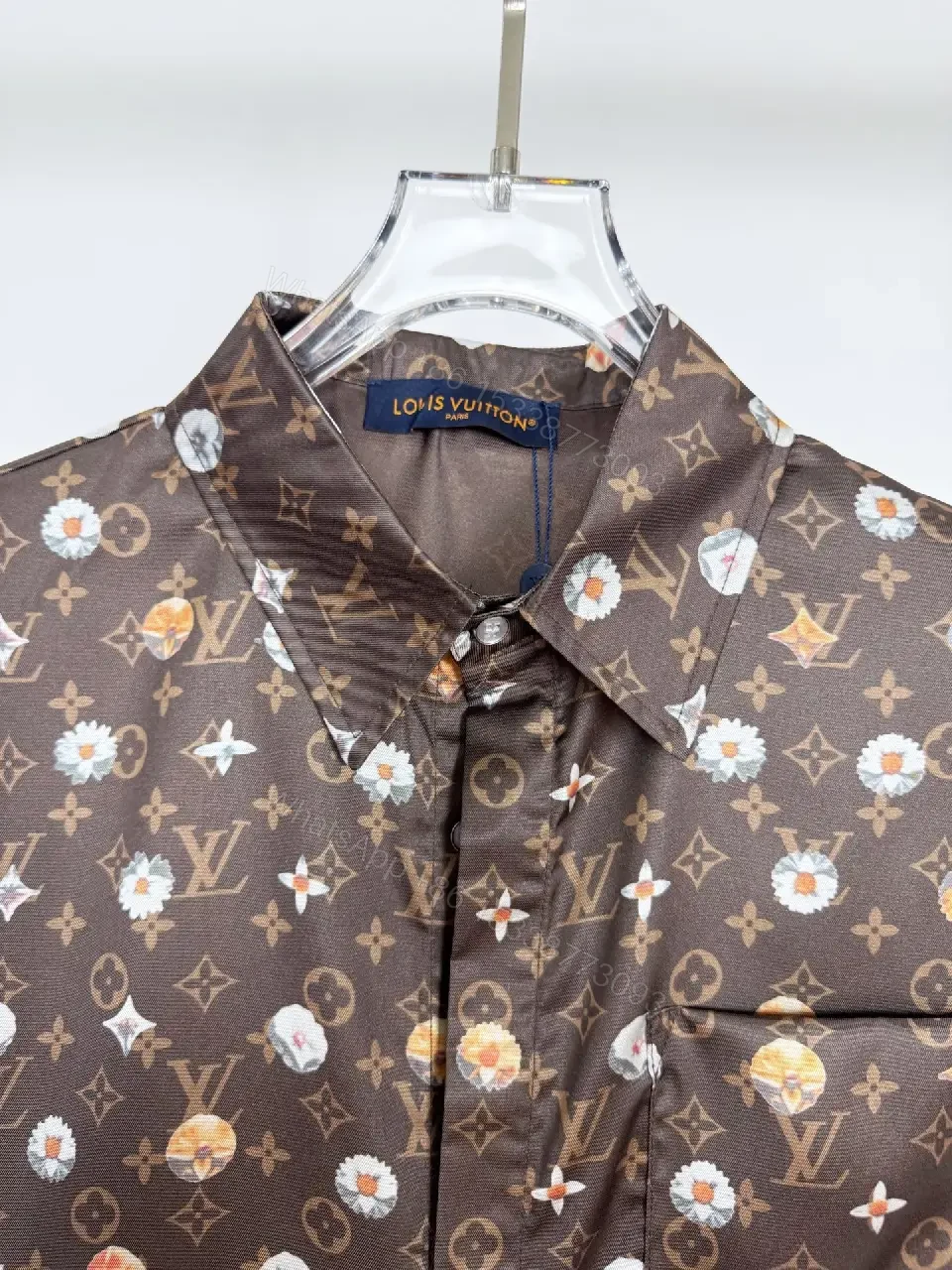 View 3 of Patterned Luxury Shirt-Jacket with LV-Inspired Print
