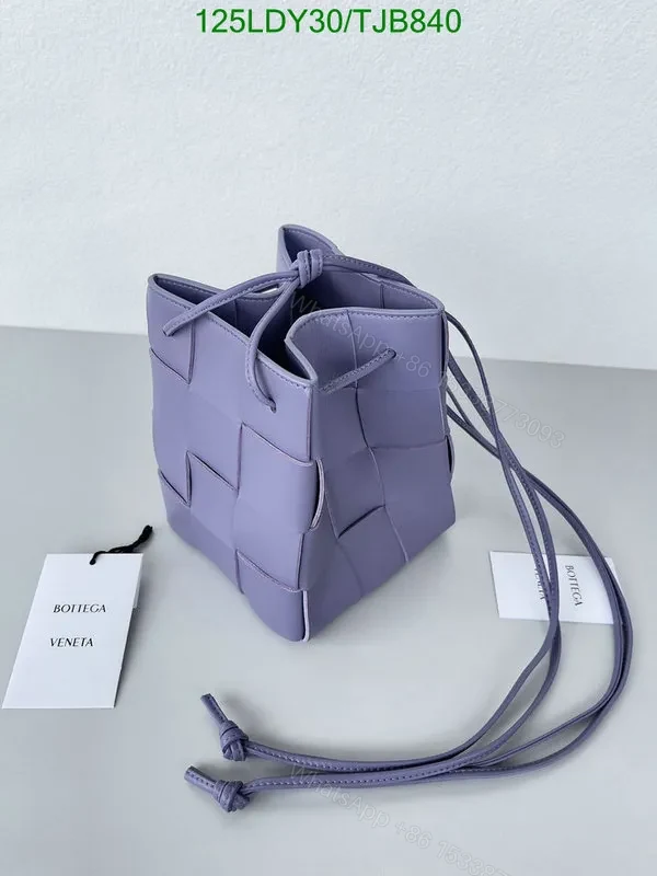 View 7 of Bottega Veneta Small Cross-Body Bucket Bag in Red BVF4722