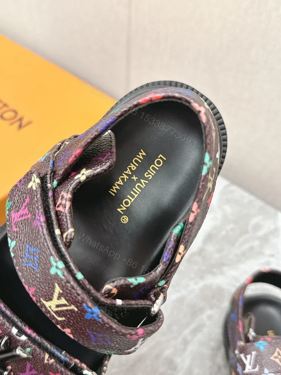 View 6 of Colorful LV Monogram Sandals - Bold, Comfortable, Durable