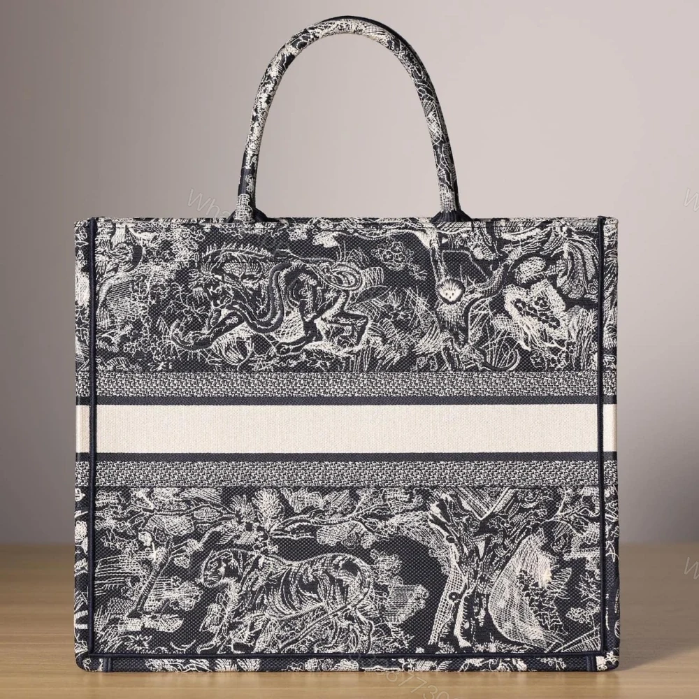 View 2 of 高仿Dior*BookTote系列藍色茹伊手袋L