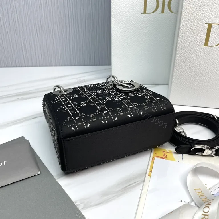 View 7 of Chic Studded Patterned Mini Bag with Dior Charms