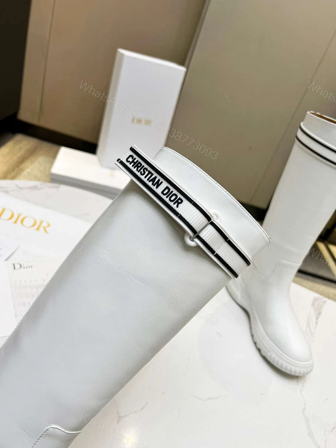 View 8 of DIOR D RACER BOOT CALFSKIN WHITE
