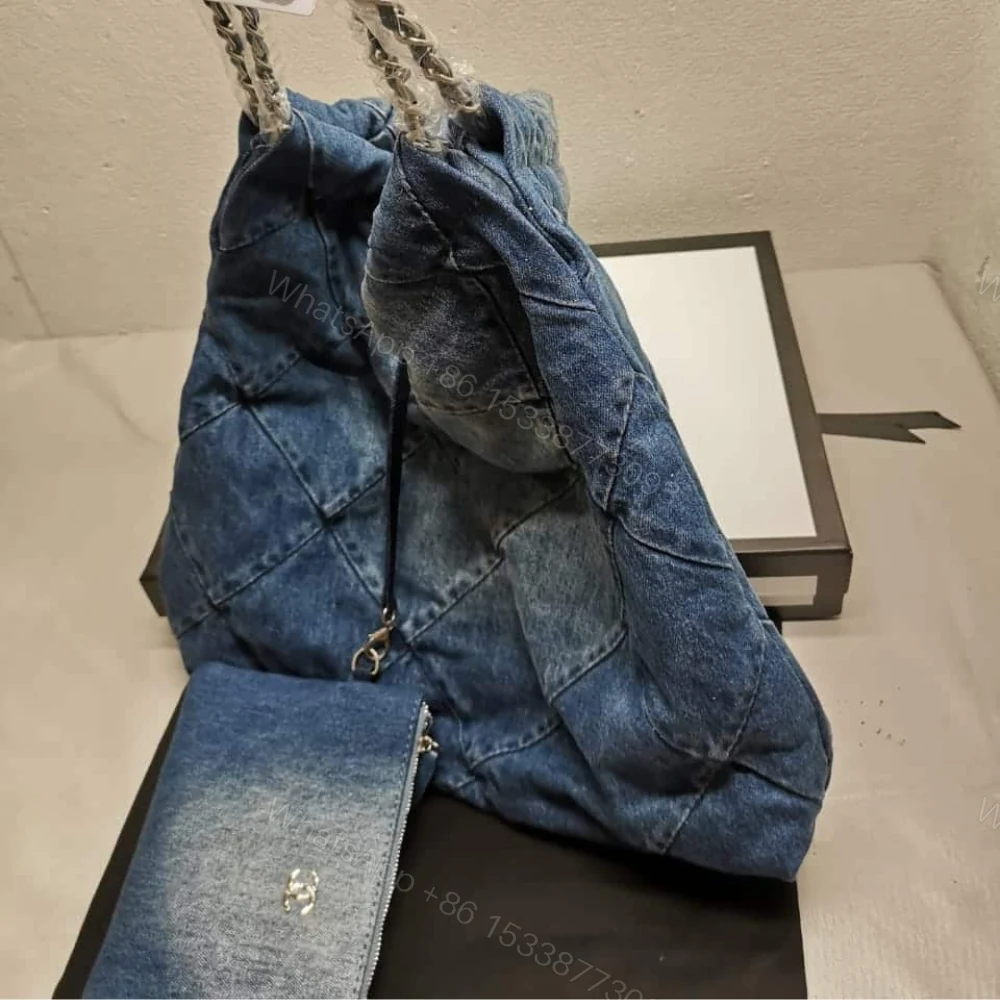 View 3 of Chanel 22 Handbag Washed Denim 41Cm AS3261 B10439 NM981