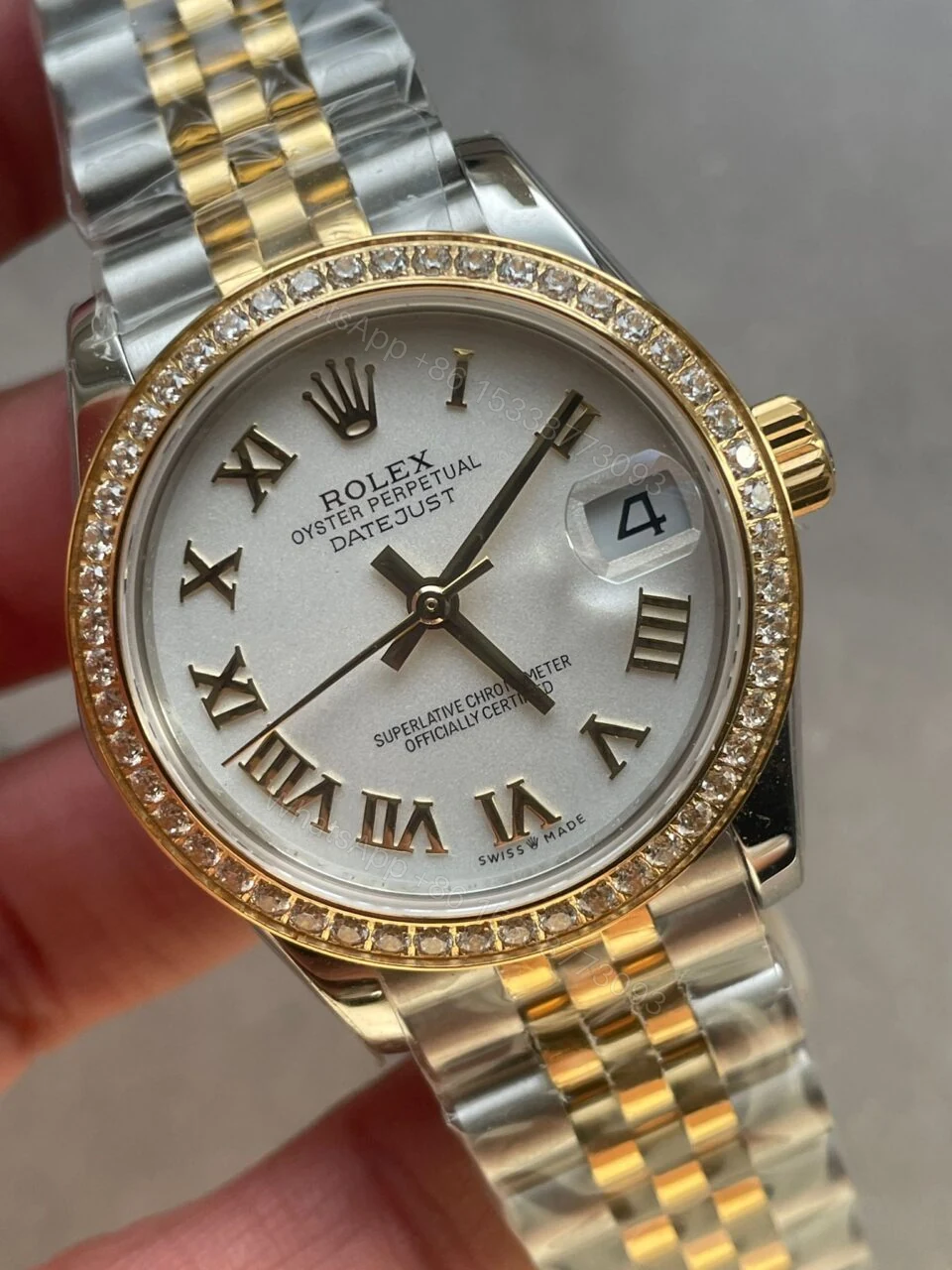 View 3 of Rolex Datejust 31mm 278273 YG/SS White Dial Diamond Bezel