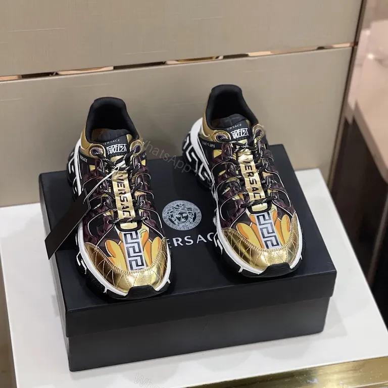 View 5 of Gold-Patterned High-Tops: Versace-Inspired Luxury Sneakers