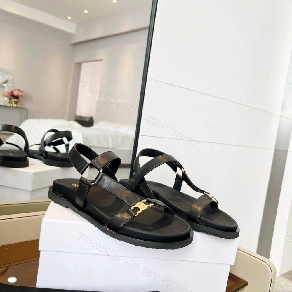 View 2 of CELINE MAUD SANDAL WITH TRIOMPHE BLACK 362225042C 38NO