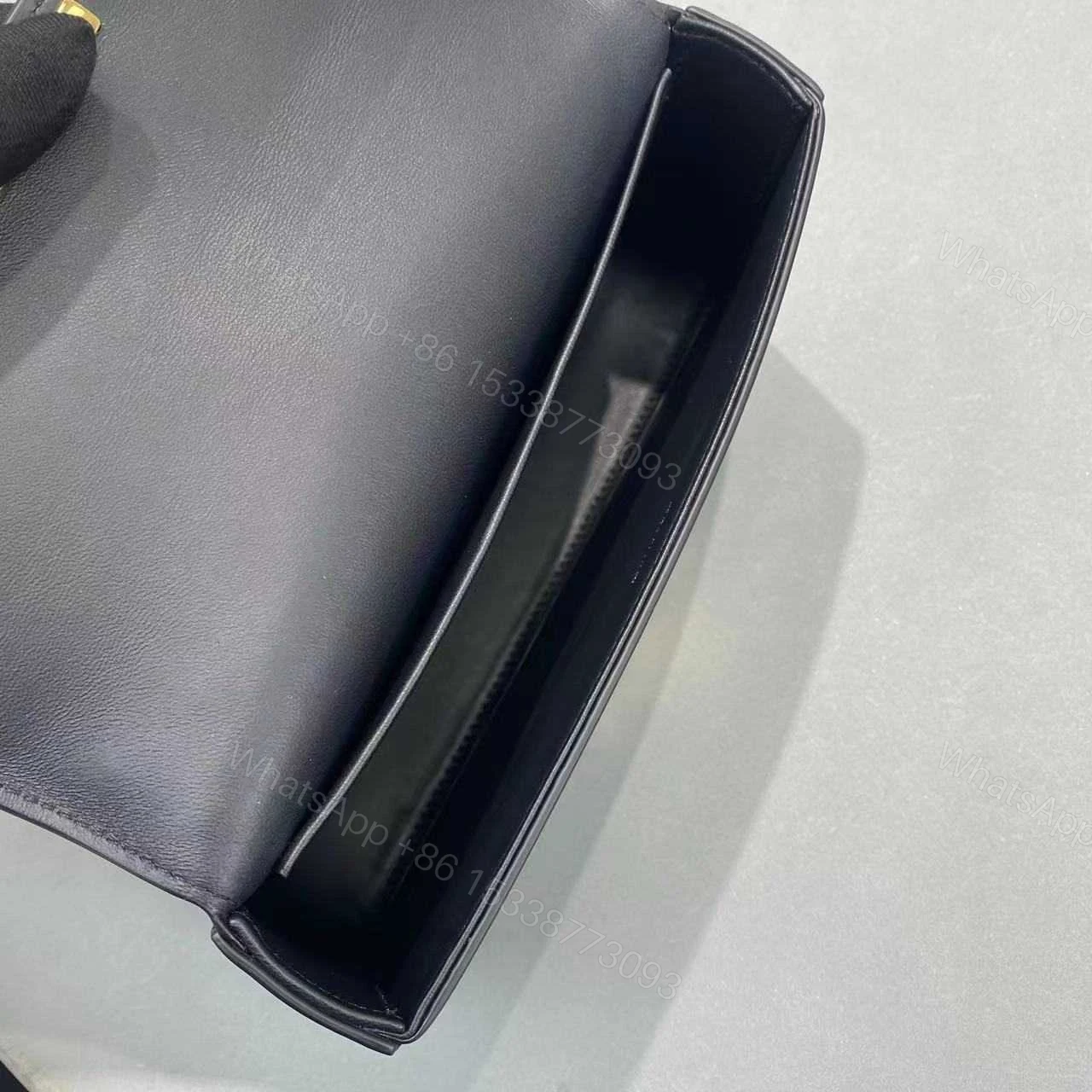 View 4 of CELINE CHAIN BOX TRIOMPHE BAG IN SHINY CALFSKIN BLACK
