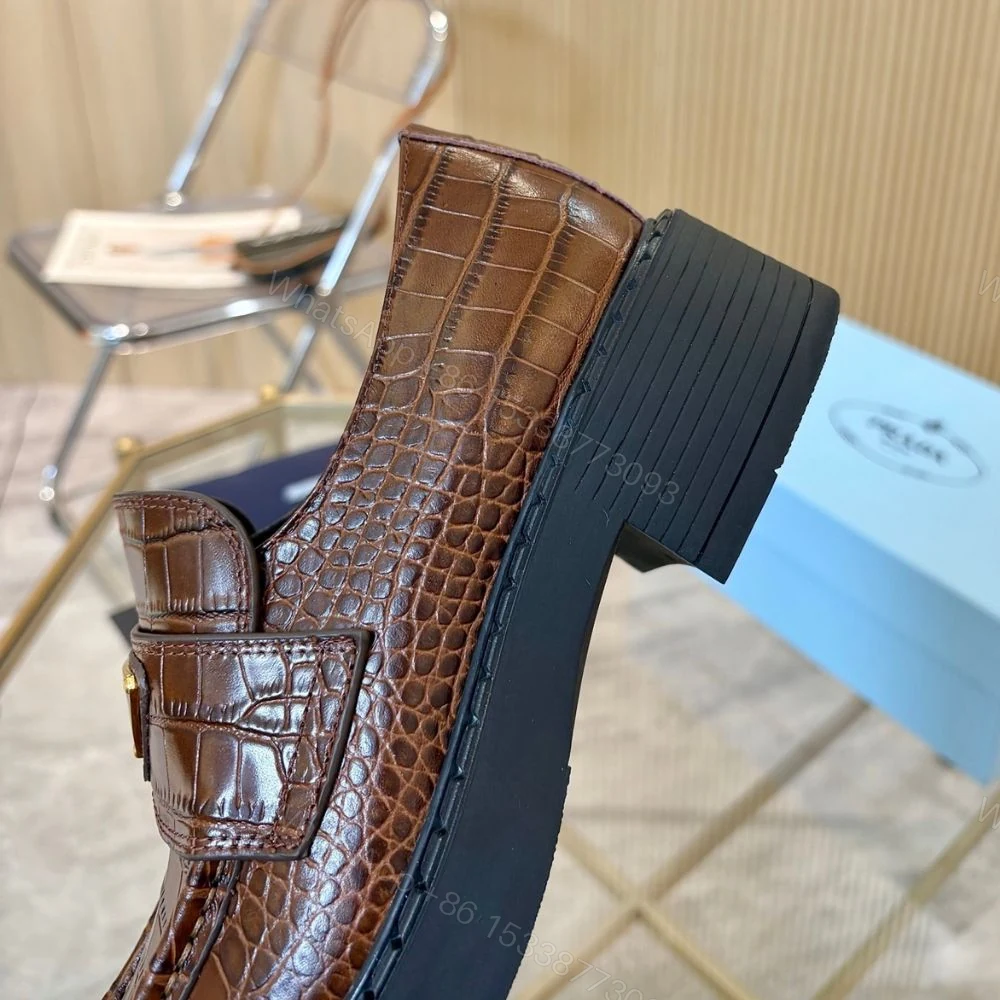 View 9 of Prada Chocolate Leather Loafers 1D246M ZO1 F0005 F G050